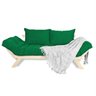 Sofá Japão Futon Verde Bandeira Em Madeira Maciça - 1