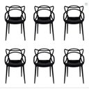 Ver imagem 1 de Conjunto com 6 Cadeiras Allegra Preta Polipropileno Salna