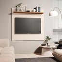 Ver imagem 2 de Painel Dubai Tv 32 Polegadas Pequeno Quarto Suspenso Sala Rack Cor Off White/freijó