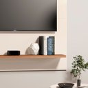 Ver imagem 5 de Painel Dubai Tv 32 Polegadas Pequeno Quarto Suspenso Sala Rack Cor Off White/freijó