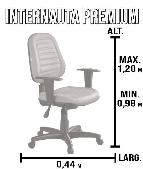 Cadeira de Escritório Internauta Premium Azul Escuro - 3