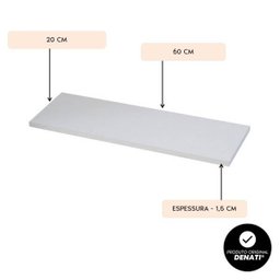 KIT 6 Prateleiras Estante 60x20 Madeira MDF Brancas Nicho Sala Quarto + Suporte Invisível - 6