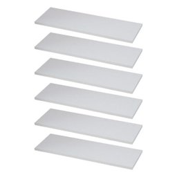 KIT 6 Prateleiras Estante 60x20 Madeira MDF Brancas Nicho Sala Quarto + Suporte Invisível - 1