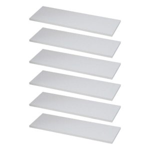 KIT 6 Prateleiras Estante 60x20 Madeira MDF Brancas Nicho Sala Quarto + Suporte Invisível