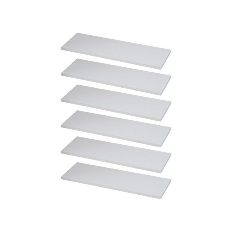KIT 6 Prateleiras Estante 60x20 Madeira MDF Brancas Nicho Sala Quarto + Suporte Invisível