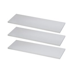 KIT 3 Prateleiras Estante 40x15 Madeira MDF Brancas Nicho Sala Quarto + Suporte Invisível - 1