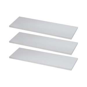 KIT 3 Prateleiras Estante 40x15 Madeira MDF Brancas Nicho Sala Quarto + Suporte Invisível