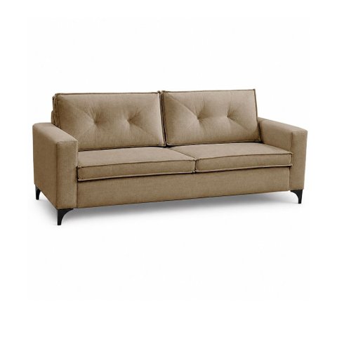 Sofá Sala de Estar Marselha 210cm 3 Lugares Pés em Metal Bouclê Castor M1 - Monari Design