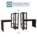 Ver imagem 7 de Mesa Escrivaninha Home Office 3 Prateleiras Pinho/preto - Panorama Móveis