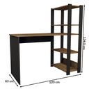 Ver imagem 5 de Mesa Escrivaninha Home Office 3 Prateleiras Pinho/preto - Panorama Móveis