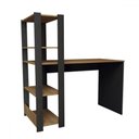 Ver mais imagens de Mesa Escrivaninha Home Office 3 Prateleiras Pinho/preto - Panorama Móveis