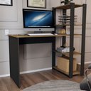 Ver imagem 4 de Mesa Escrivaninha Home Office 3 Prateleiras Pinho/preto - Panorama Móveis