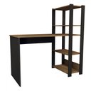 Ver imagem 1 de Mesa Escrivaninha Home Office 3 Prateleiras Pinho/preto - Panorama Móveis