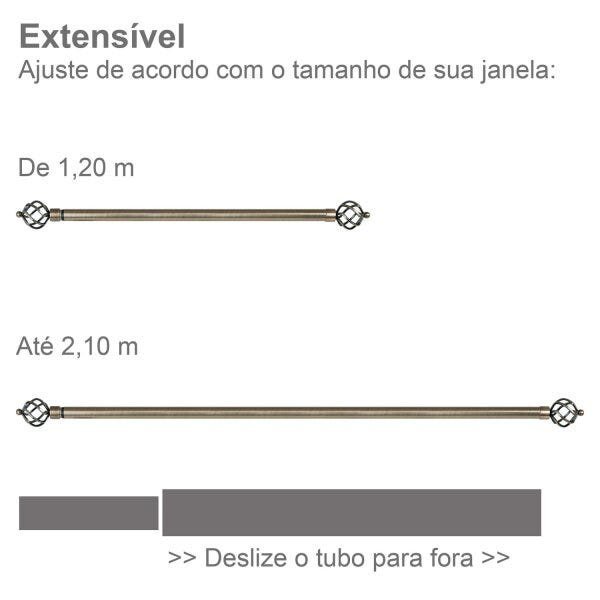 Kit Varão para Cortinas Extensível com Ponteiras Isadora Design - 6