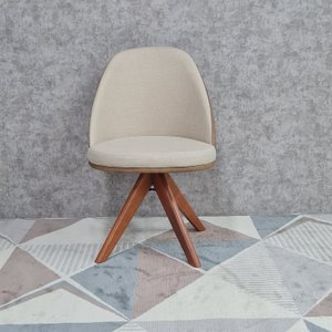 Cadeira Dilly Giratória Bicolor Courino e Linho D'confort Design