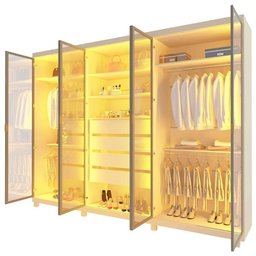 Guarda Roupa Absolut 6 Portas Reflecta Led Off White - Gelius - 2