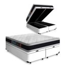 Ver imagem 1 de Cama Box Baú Queen + Colchão Espuma D45 Castor Black White Double Face 158x198x69cm