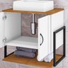 Gabinete Armário para Banheiro 60 Cm com Espelheira e Cuba Branco Naturalle Lide Shop Jm - 6
