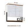 Gabinete Armário para Banheiro 60 Cm com Espelheira e Cuba Branco Naturalle Lide Shop Jm - 4