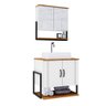 Gabinete Armário para Banheiro 60 Cm com Espelheira e Cuba Branco Naturalle Lide Shop Jm - 5