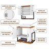 Gabinete Armário para Banheiro 60 Cm com Espelheira e Cuba Branco Naturalle Lide Shop Jm - 2