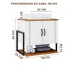 Gabinete Armário para Banheiro 60 Cm com Espelheira e Cuba Branco Naturalle Lide Shop Jm - 3