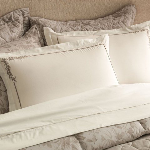 Jogo de Cama Casal Karsten Bordado 200 Fios Percal 100% Algodão Blenda