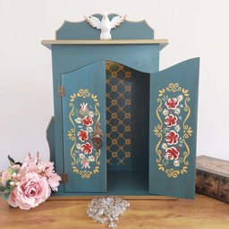 Oratório com Porta para Imagens de até 30cm * com Iluminação* Azul - Coleção Ouro Preto - 2
