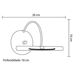 Arandela Luminária para Quadro Alumínio para 2 Lâmpadas Isadora Design - 3