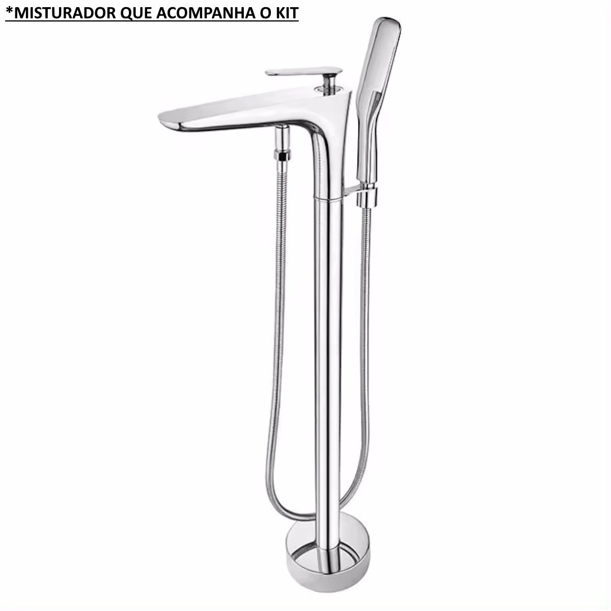 Kit Banheira Imersão Luxo Freestanding 1.50m C/mist Cromado - 9