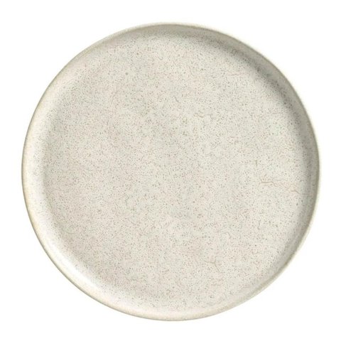 Prato de Sobremesa 21,5cm Off White Bio Vanilla Cerâmica Stoneware Porto Brasil