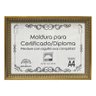 Moldura A4 Quadro Certificado Diploma de Luxo e Tela Acetato Arte na Arte Moldura A-4 Moldura Dourad - 1
