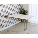 Ver imagem 1 de Mesa Dobrável Retrátil de Parede 140x89 - Base Inox Branco/Noronha