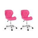 Ver imagem 1 de Conjunto 2 Cadeiras Office Eiffel Slim Base Giratória - Rosa