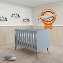 Ver imagem 4 de Berço Mini Cama Móveis Estrela Ternura - Azul Wood + Colchão Probel