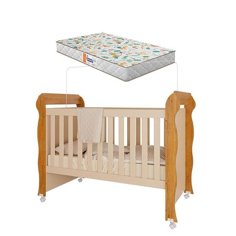 Berço Americano Mirelle Off White Bétula com Colchão Gazin– Carolina Baby