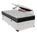 Ver imagem 1 de Cama Box Baú Solteiro Branco e Colchão Iso 100 D33 Ortobom