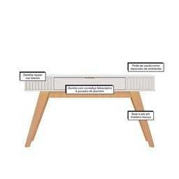 Aparador Riviera 1 Gaveta em Mdp e Mdf Colibri Off White - 4