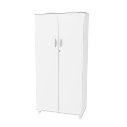 Armário Alto para Escritório Polar com Prateleiras com 2 Portas com Chave Branco - 1