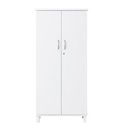 Armário Alto para Escritório Polar com Prateleiras com 2 Portas com Chave Branco - 3