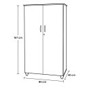 Ver imagem 4 de Armário Alto para Escritório Polar com Prateleiras com 2 Portas com Chave Branco