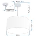 Ver imagem 2 de Lustre Pendente Cilíndrico Com Desvio de Centro Vivare Md-4230 Cúpula em Tecido 50x25cm - Bivolt - C