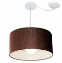 Ver imagem 1 de Lustre Pendente Cilíndrico Com Desvio de Centro Vivare Md-4230 Cúpula em Tecido 50x25cm - Bivolt - C