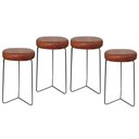 Ver imagem 1 de Kit 4 Banqueta Banco Aço Média Cozinha Bar Balcão 62cm Altur