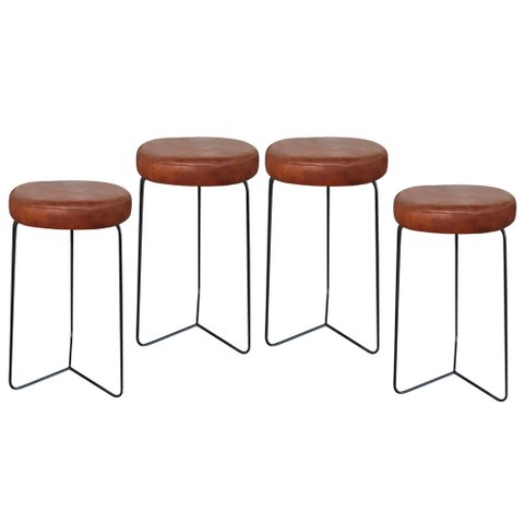 Kit 4 Banqueta Banco Aço Média Cozinha Bar Balcão 62cm Altur