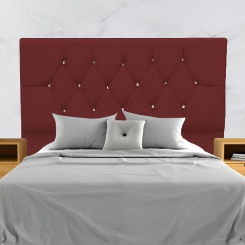 Cabeceira para Cama Casal Queen 160 Cm Rafaela e Frame Suede Bordo