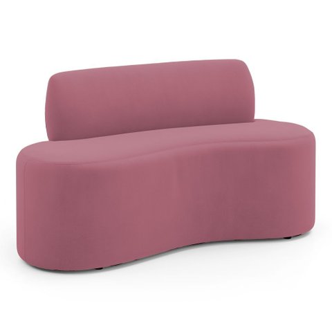 Sofá Compacto Moderno Orgânico Sora 100cm Suede Rosa - Desk Design