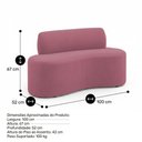 Ver imagem 2 de Sofá Compacto Moderno Orgânico Sora 100cm Suede Rosa - Desk Design