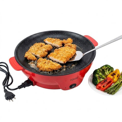 Panela Eletrica Grill Antiaderente Duas Potencias 22cm 220V