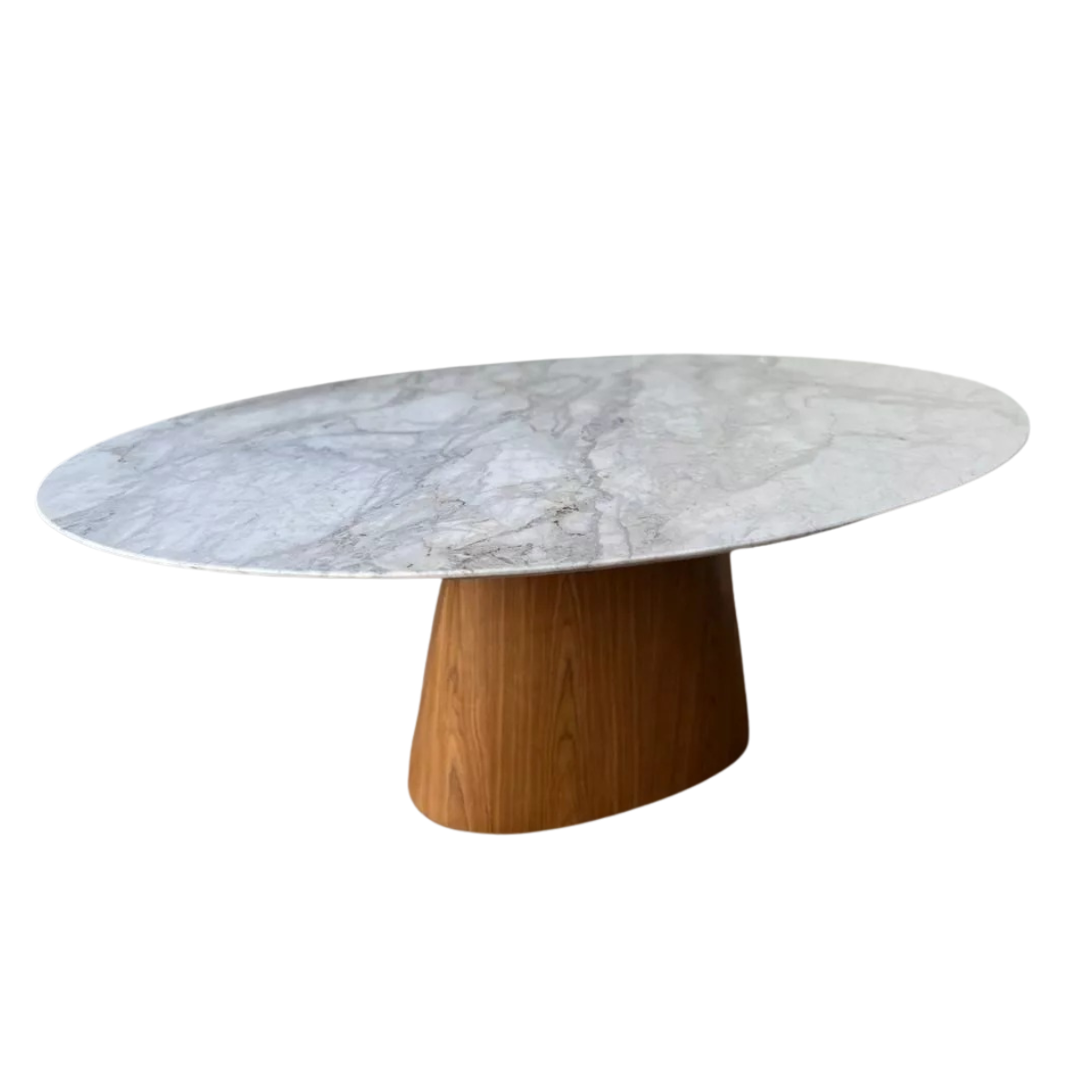 Mesa de Jantar Cone Oval 180x100 Cm Mármore Branco Extra Base Freijó - 3